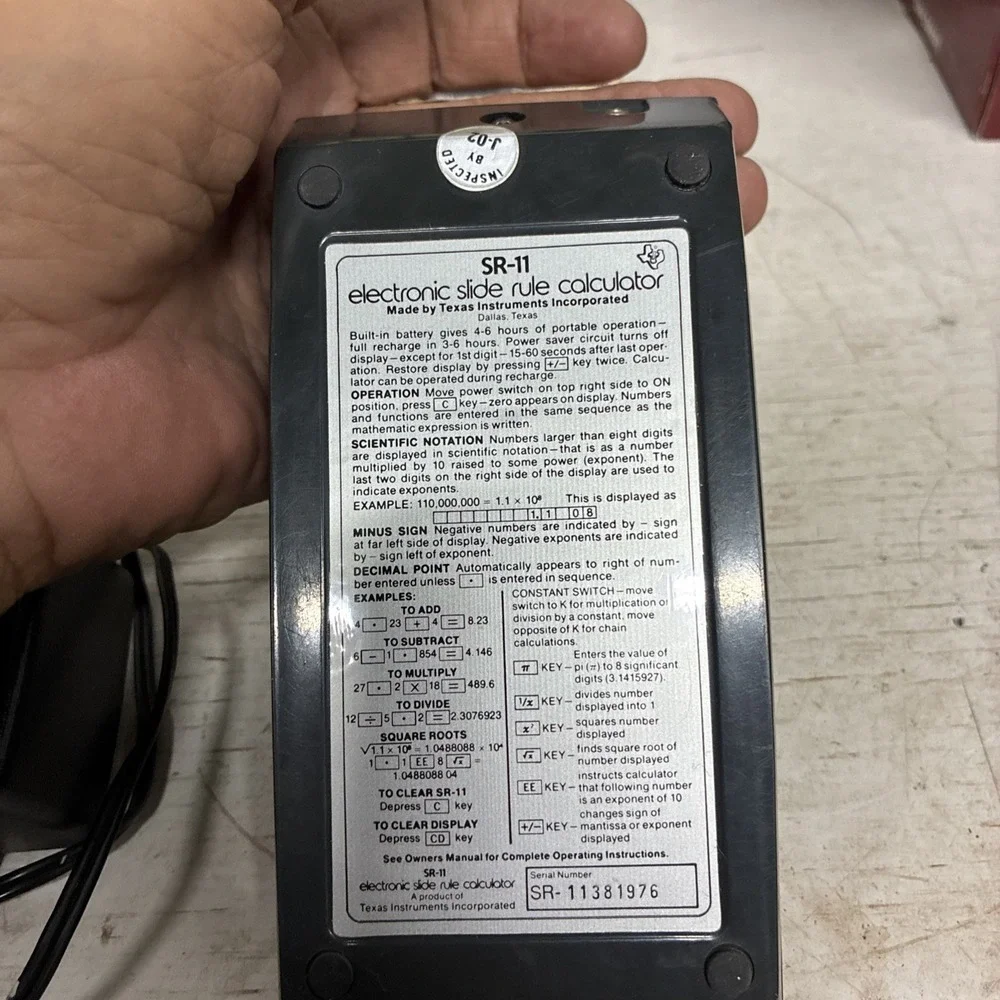 TEXAS INSTRUMENTS SR- 11 CALCULATOR CASE CHARGER BOX -FOR PARTS REPAIRS